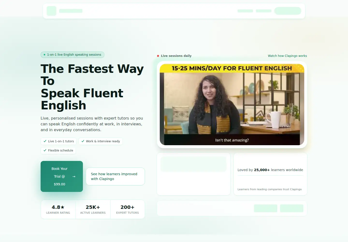 Captured homepage of clapingo.com in the current scan