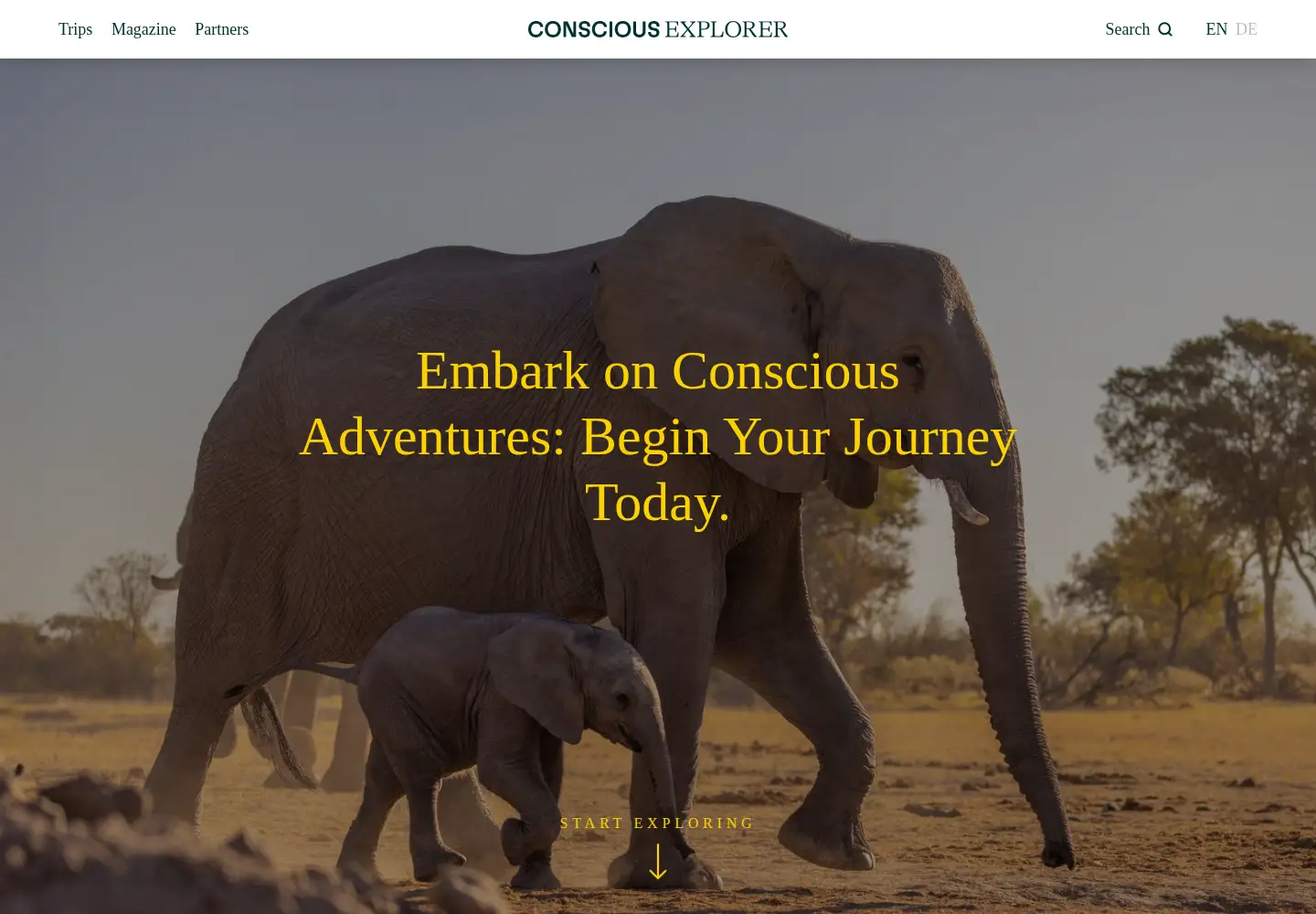 Captured homepage of conscious-explorer.com in the current scan
