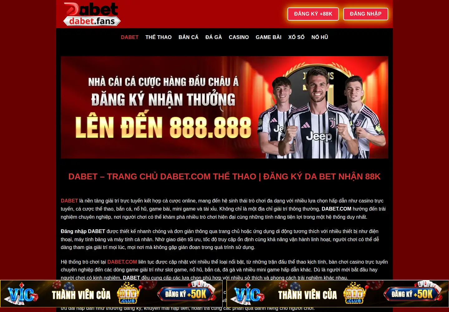 Screenshot of dabeting.com