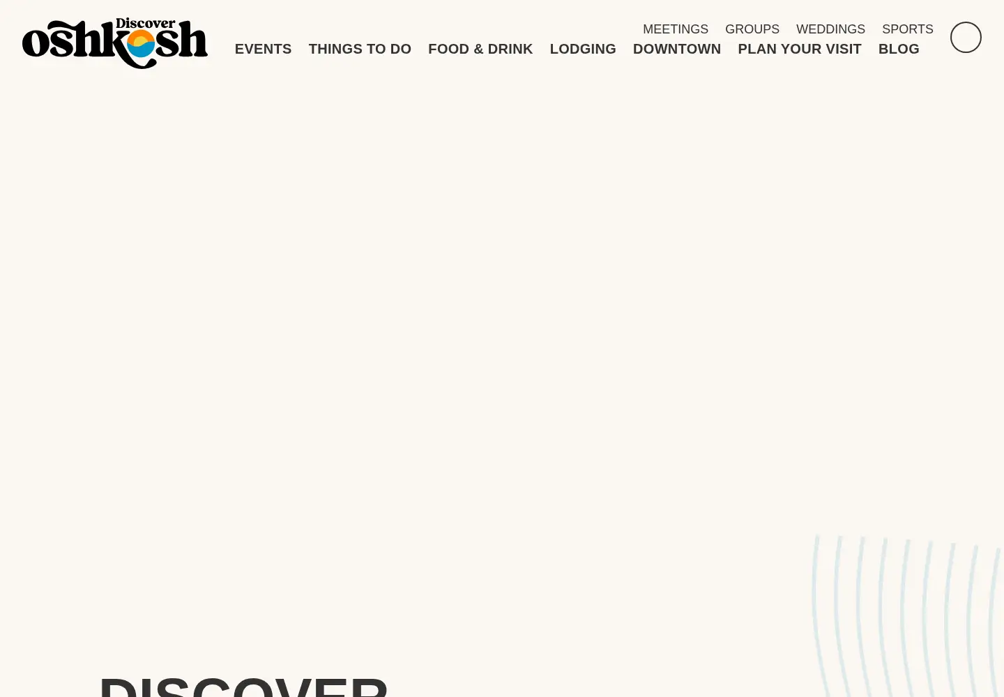 Captured homepage of downtownoshkosh.com in the current scan