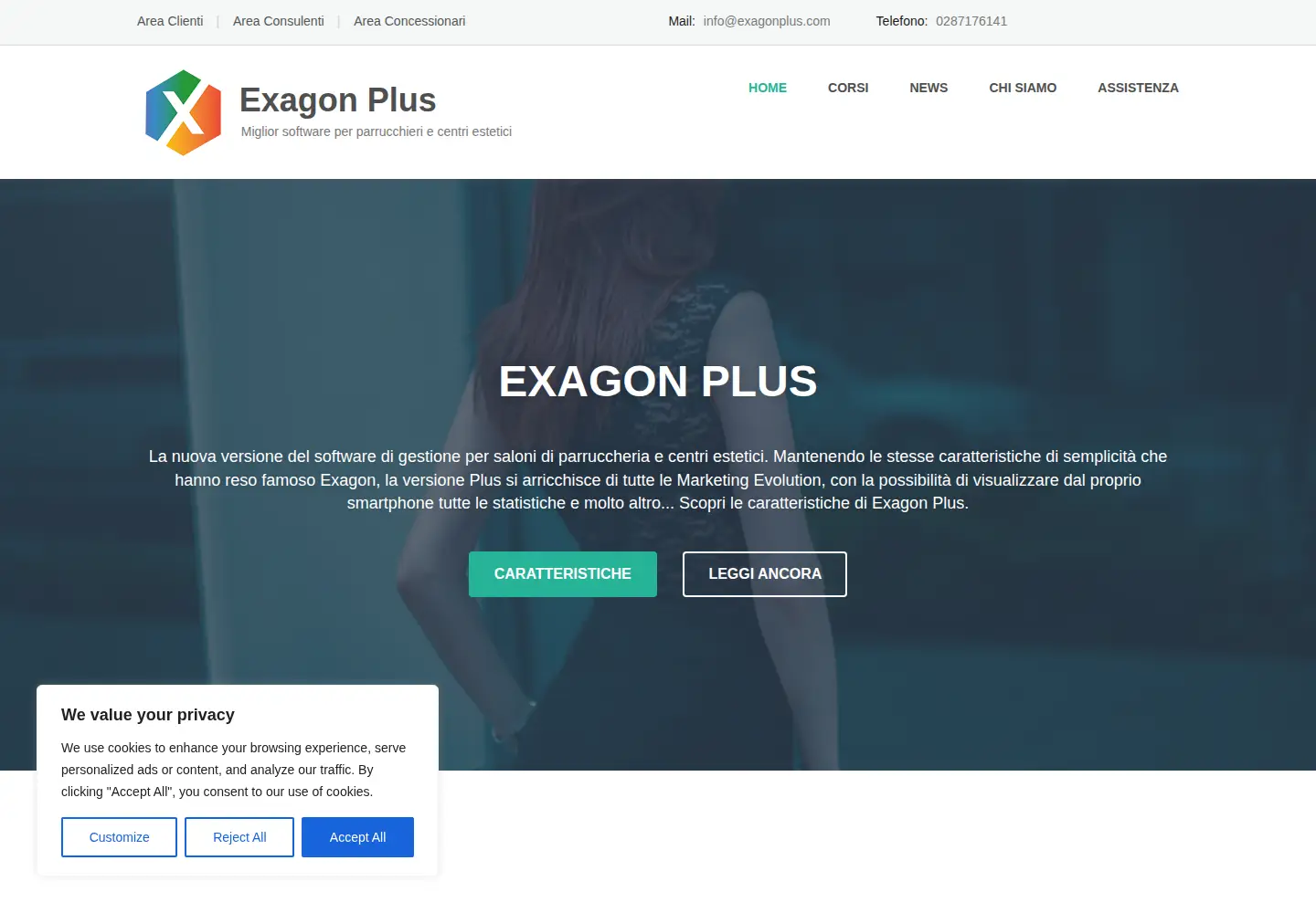 Captured homepage of exagonplus.com in the current scan