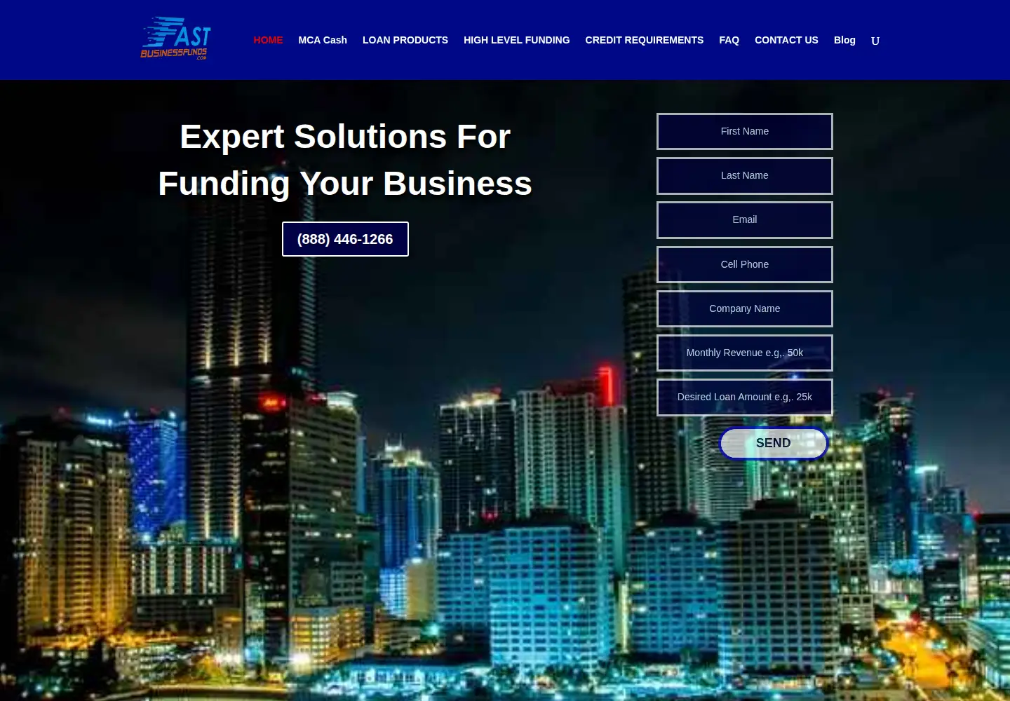 Screenshot of fastbusinessfunds.com