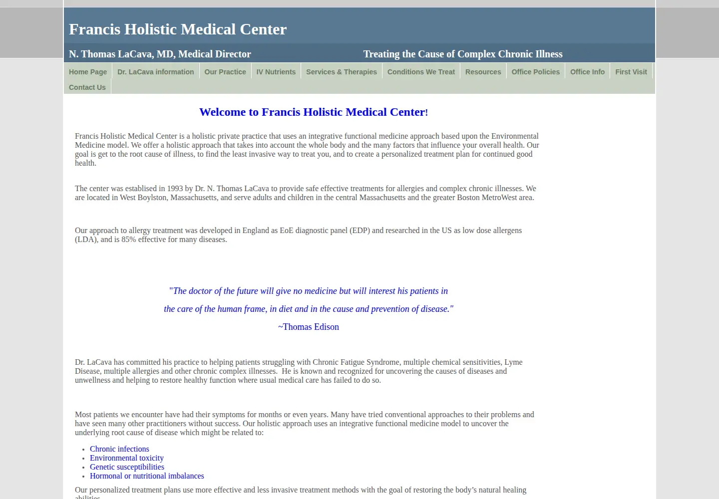 Screenshot of francisholisticmedicalcenter.com