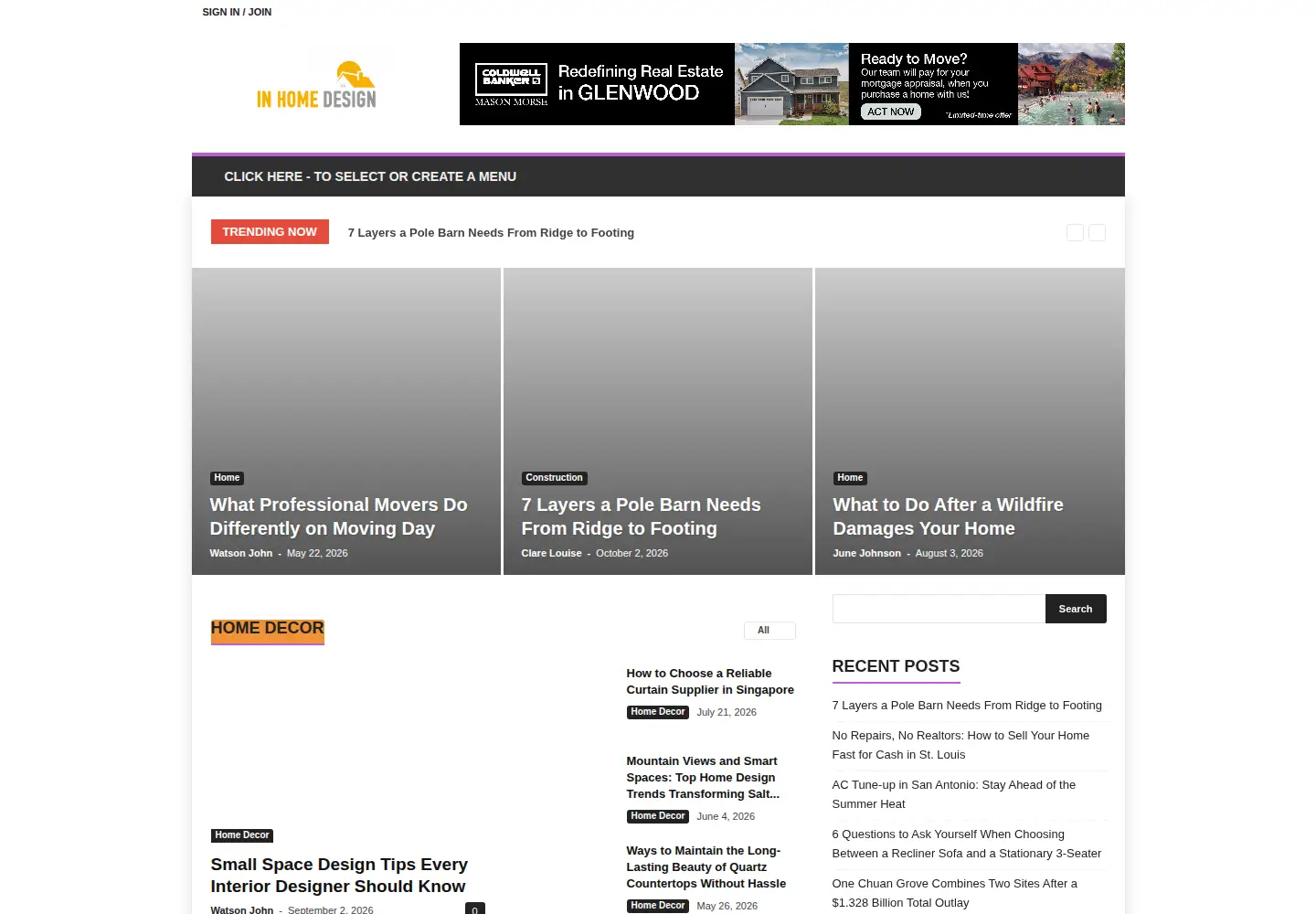 Captured homepage of inhomadesign.com in the current scan