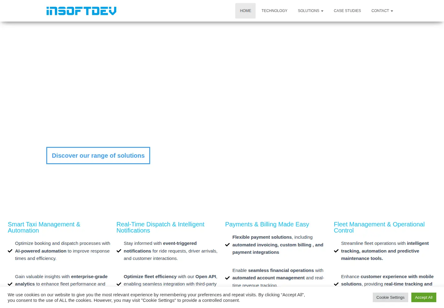 Captured homepage of insoftdev.com in the current scan