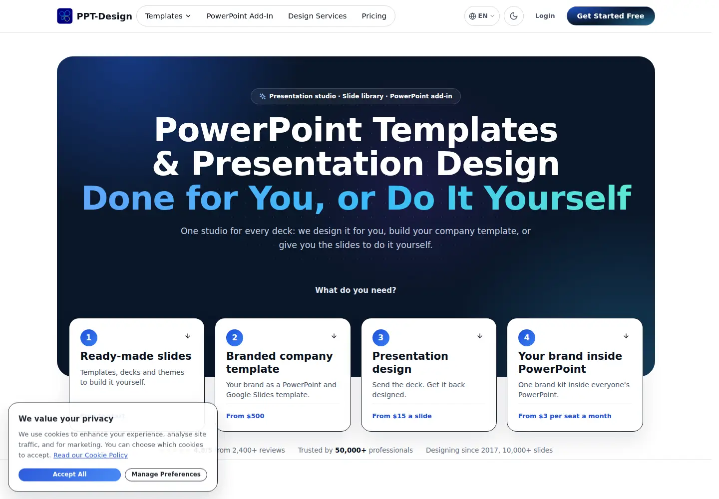 Captured homepage of ppt-design.com in the current scan