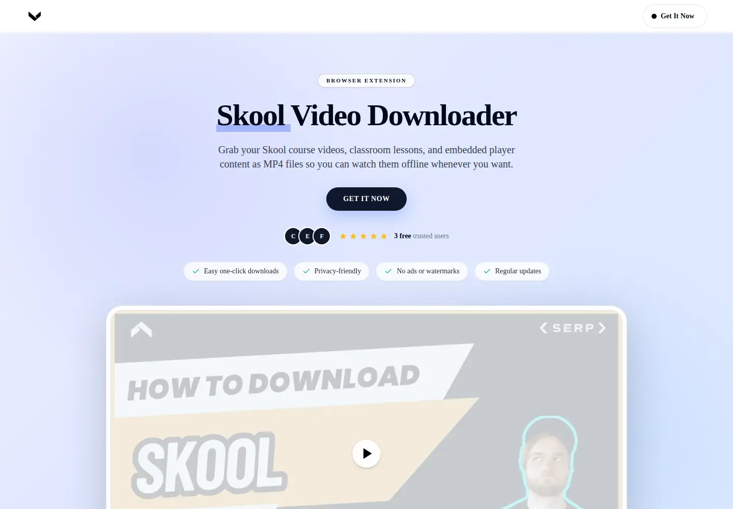 Captured homepage of skoolvideosdownloader.com in the current scan
