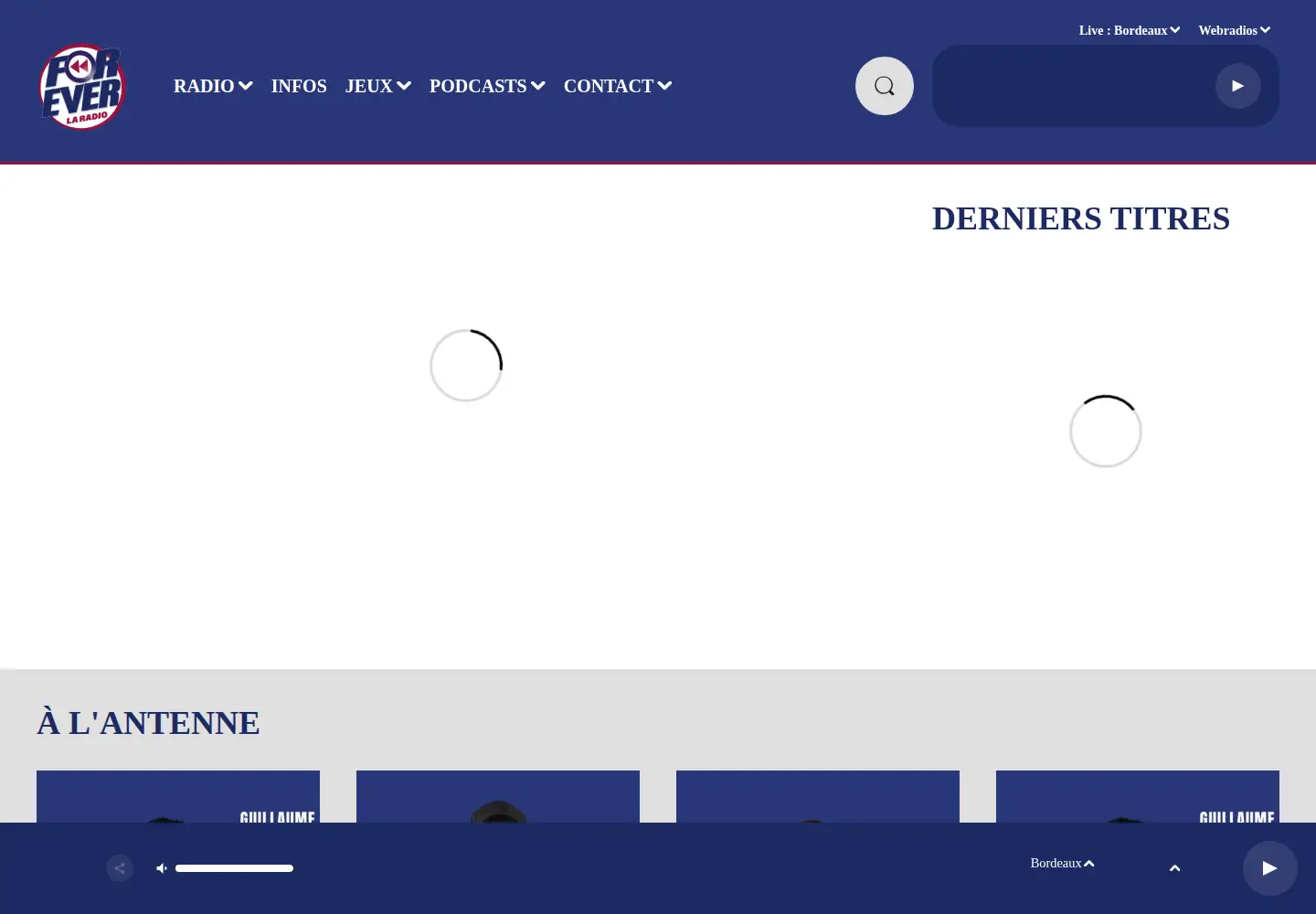 Captured homepage of foreverlaradio.fr in the current scan