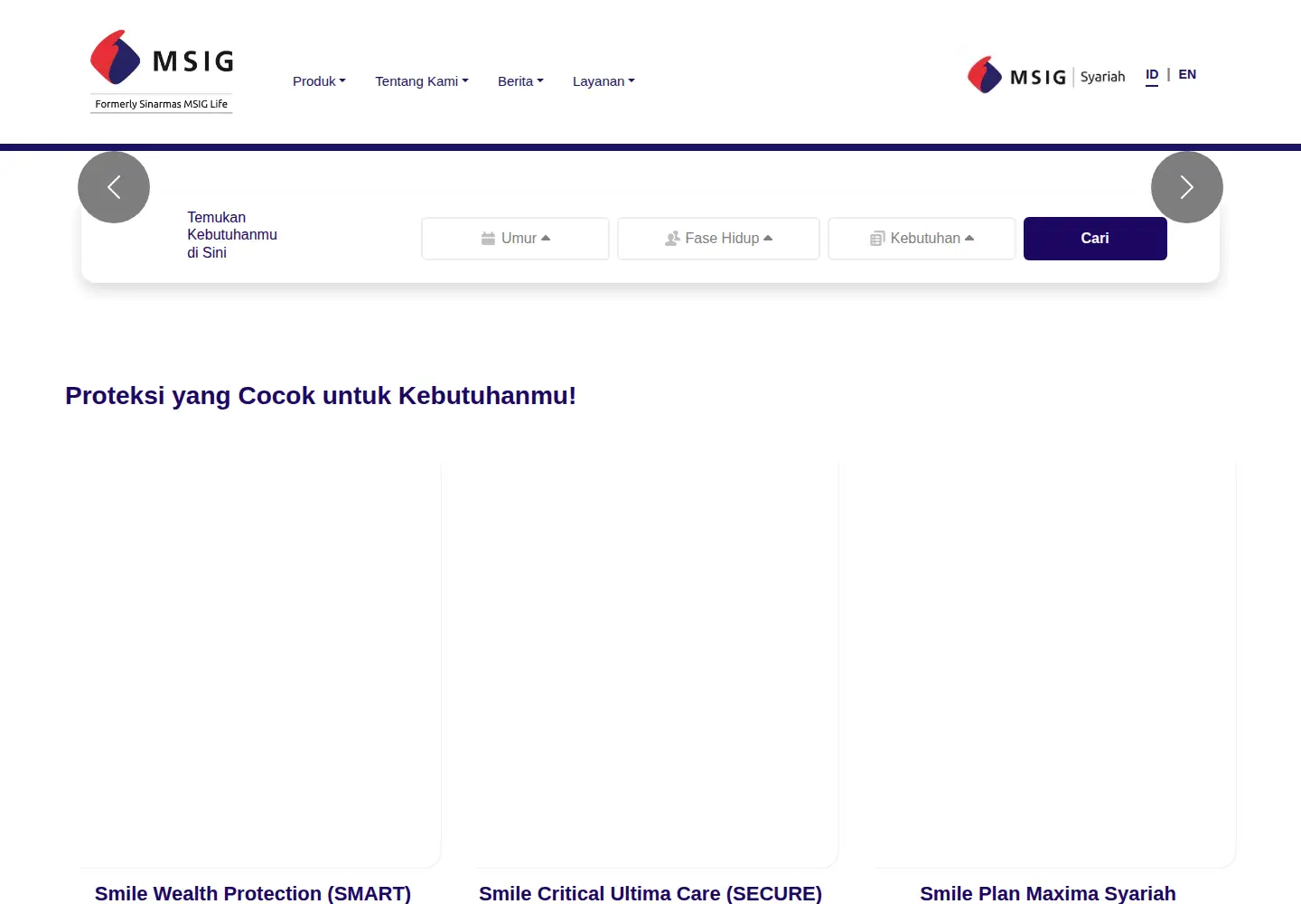 Screenshot of msiglife.co.id
