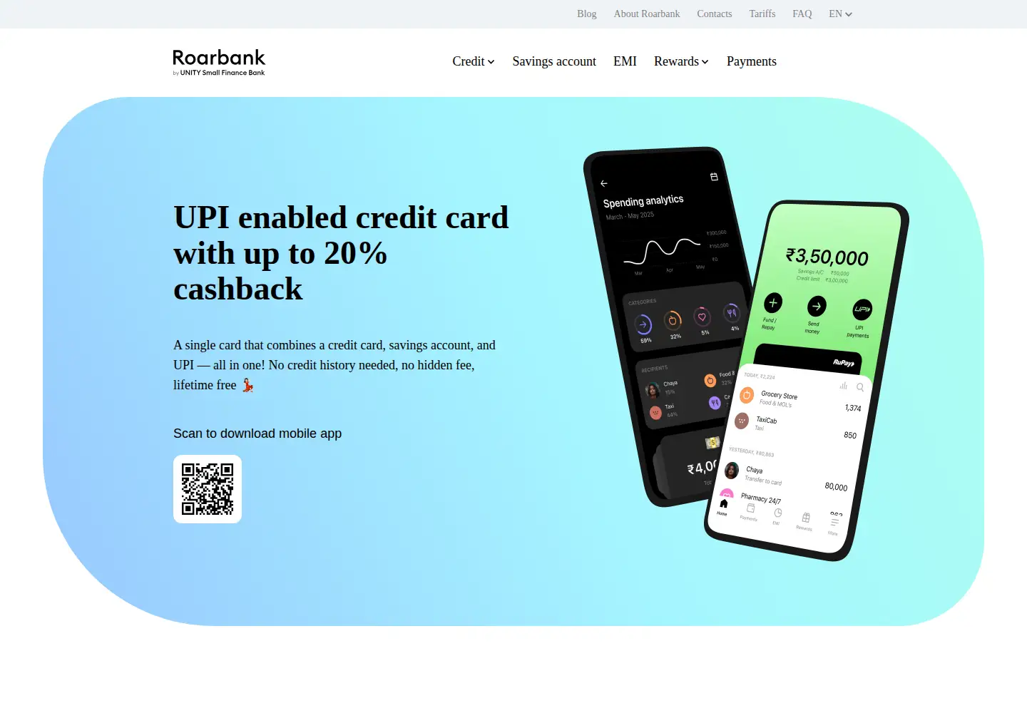Screenshot of theroarbank.in