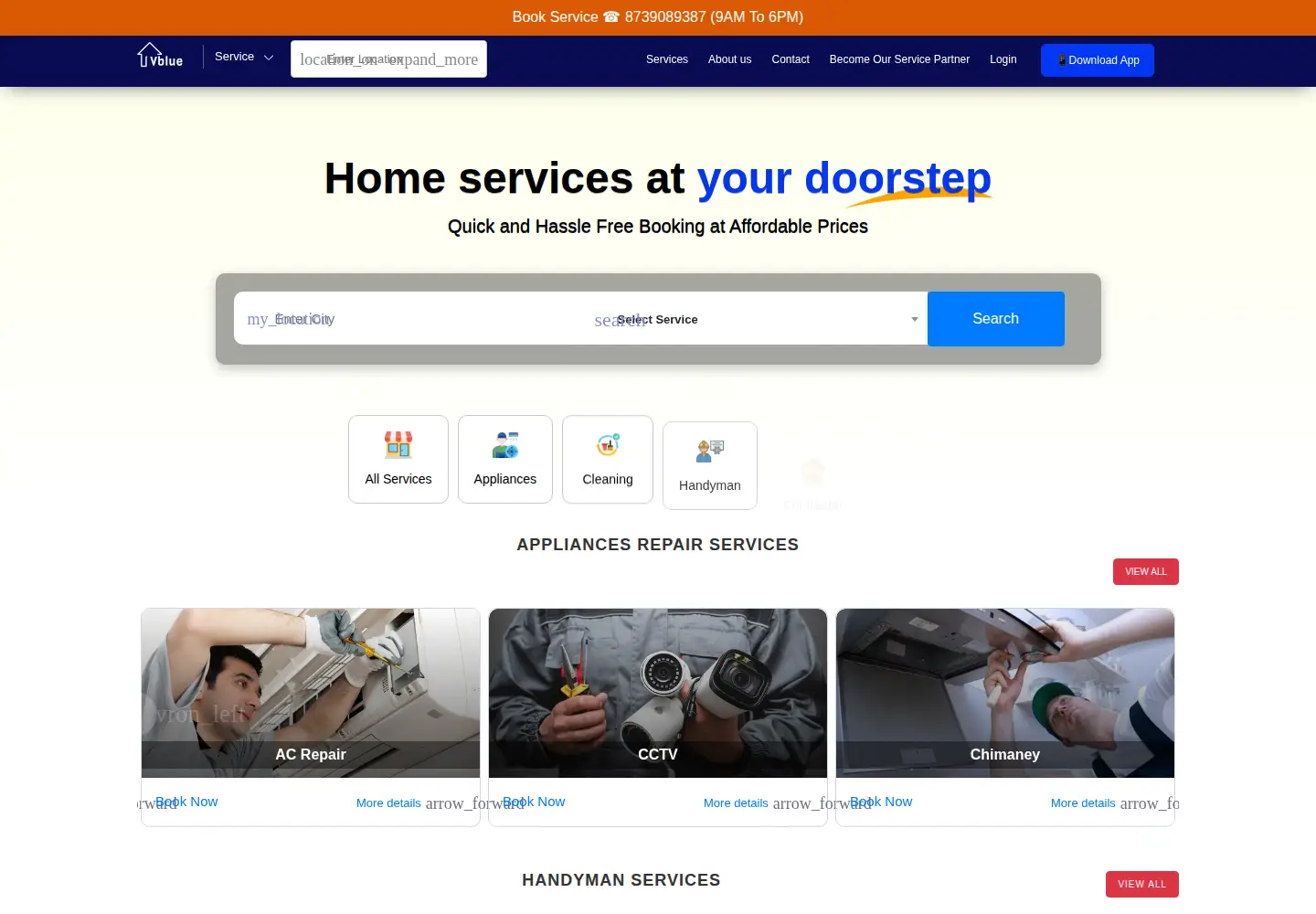 Captured homepage of vblue.in in the current scan