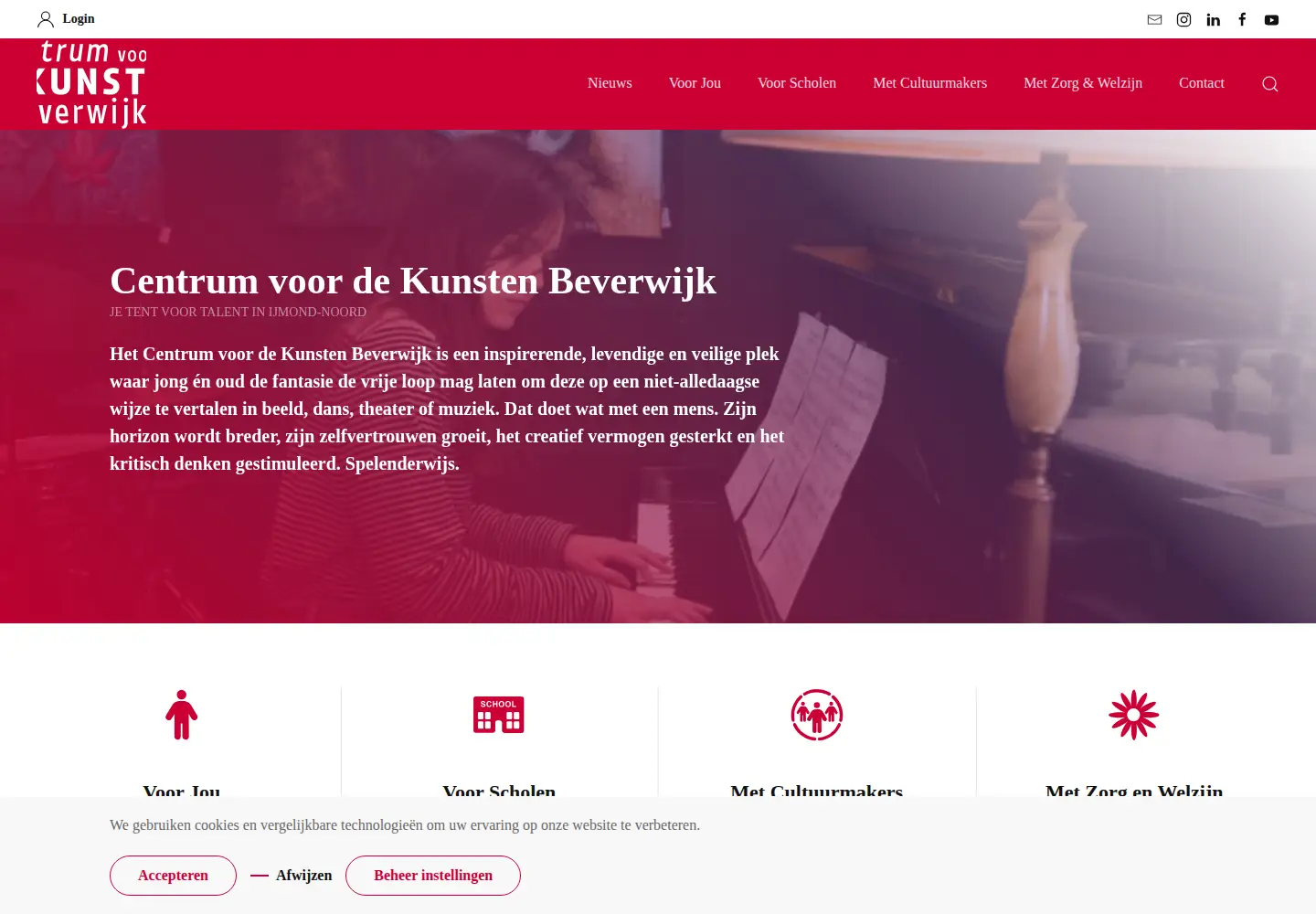 Captured homepage of centrumvoordekunstenbeverwijk.nl in the current scan