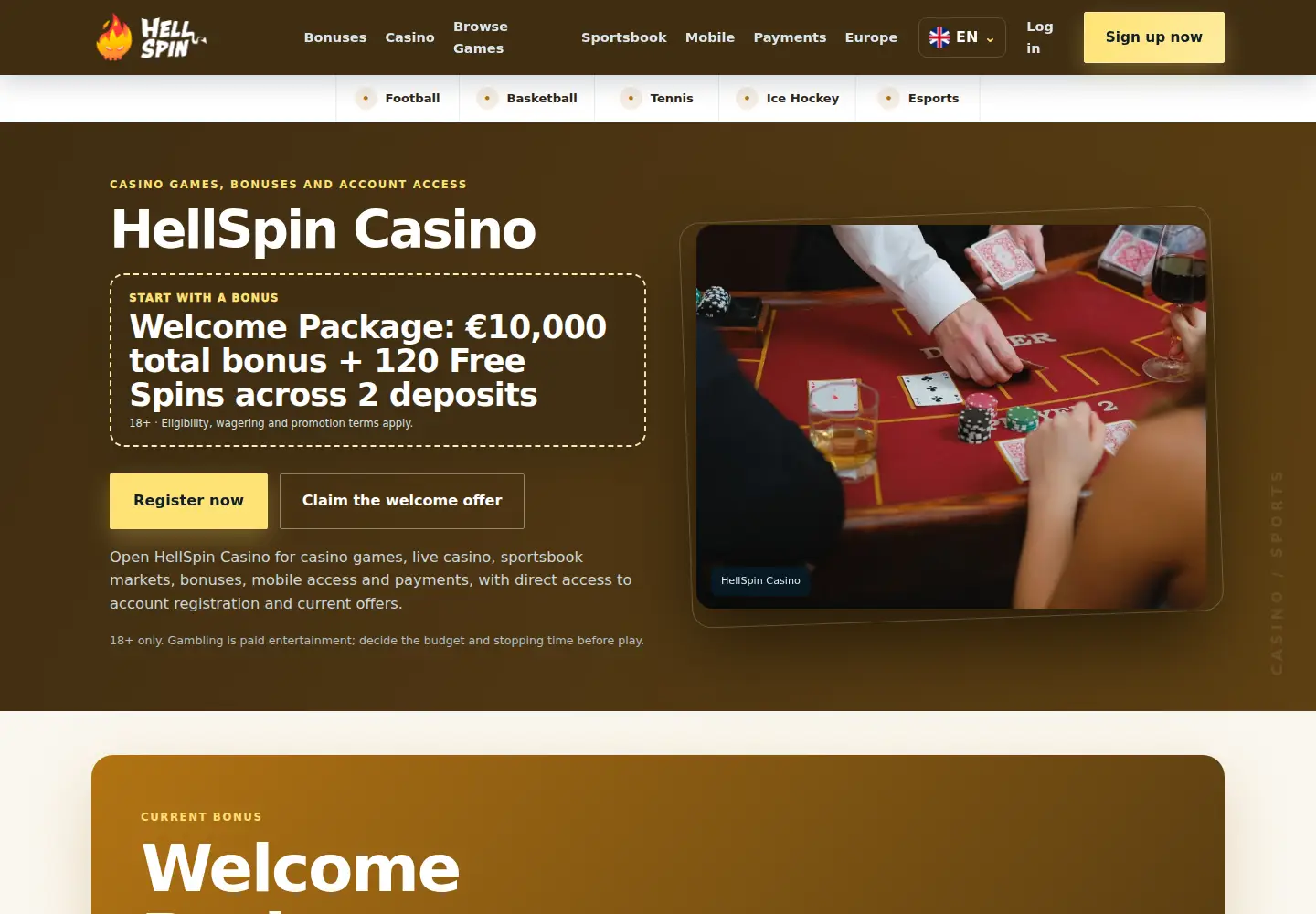 Screenshot of hellspin-casino.eu
