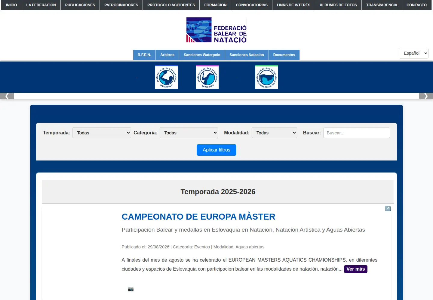 Captured homepage of fbnatacion.org in the current scan