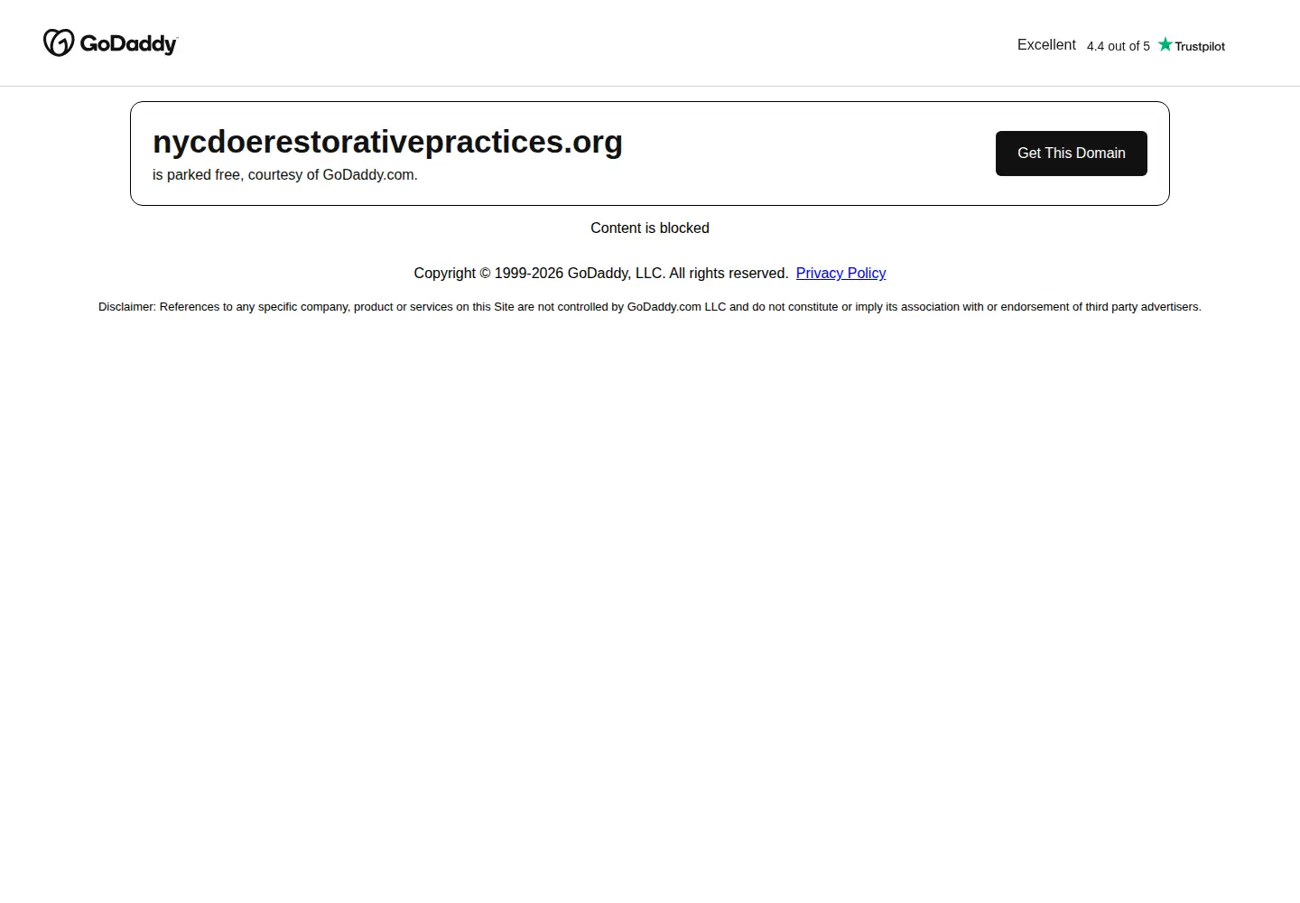 Captured homepage of nycdoerestorativepractices.org in the current scan