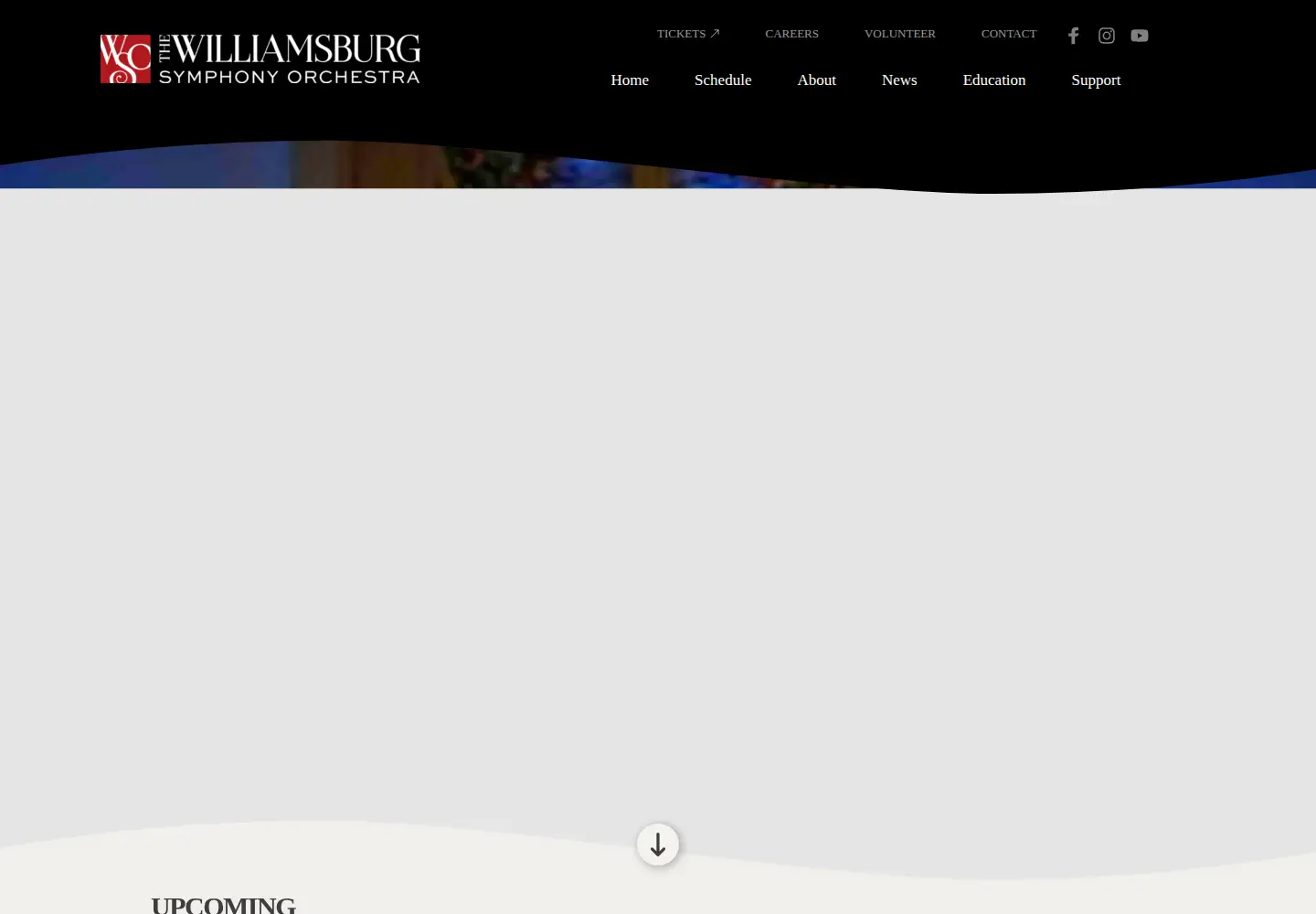 Captured homepage of williamsburgsymphony.org in the current scan