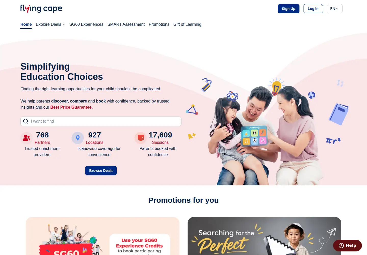 Screenshot of flyingcape.com.sg