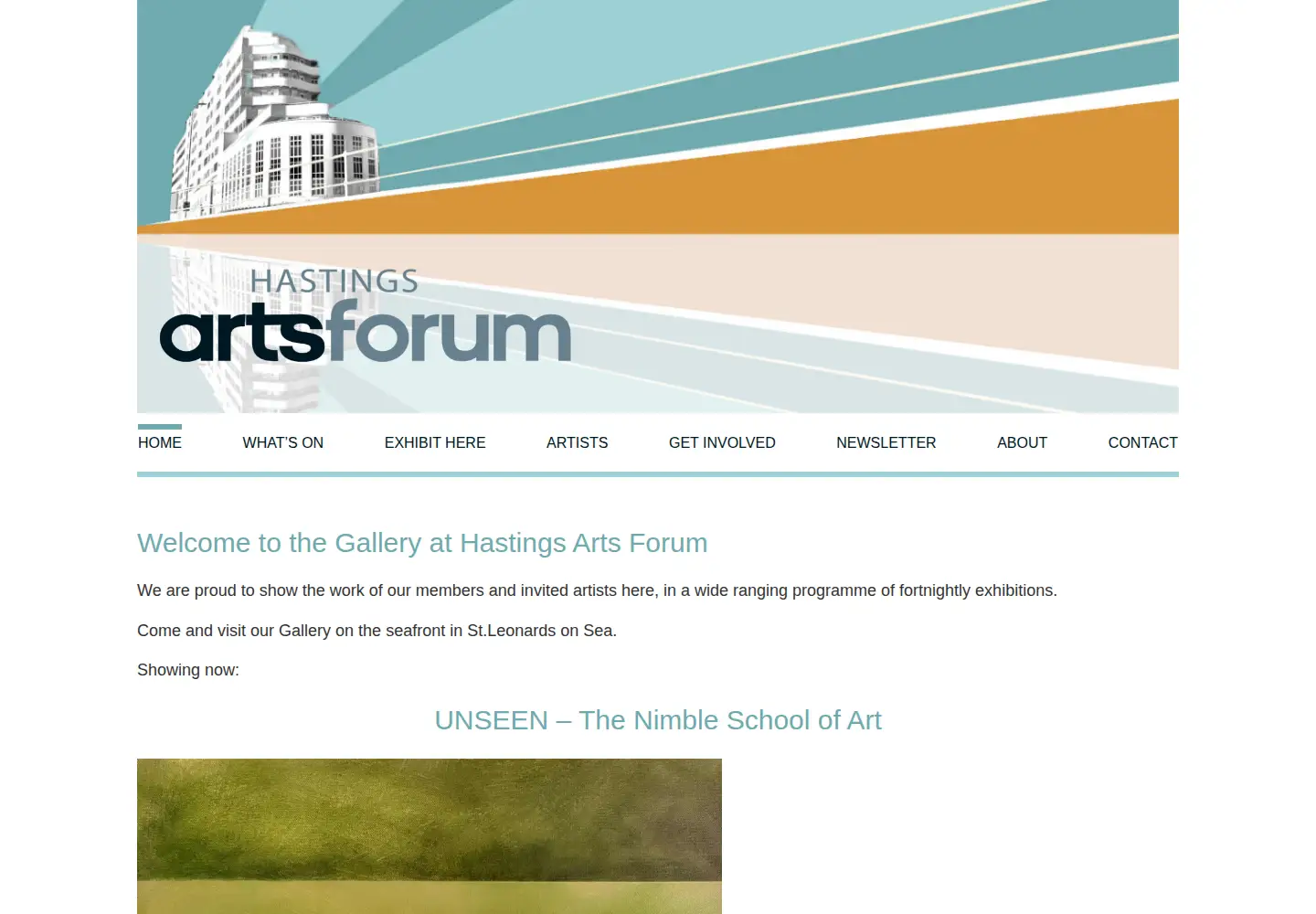 Screenshot of hastingsartsforum.co.uk