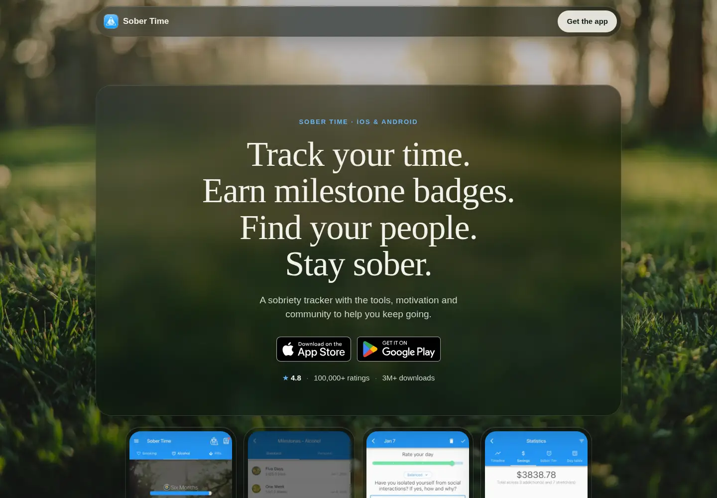 Screenshot of sobertime.app