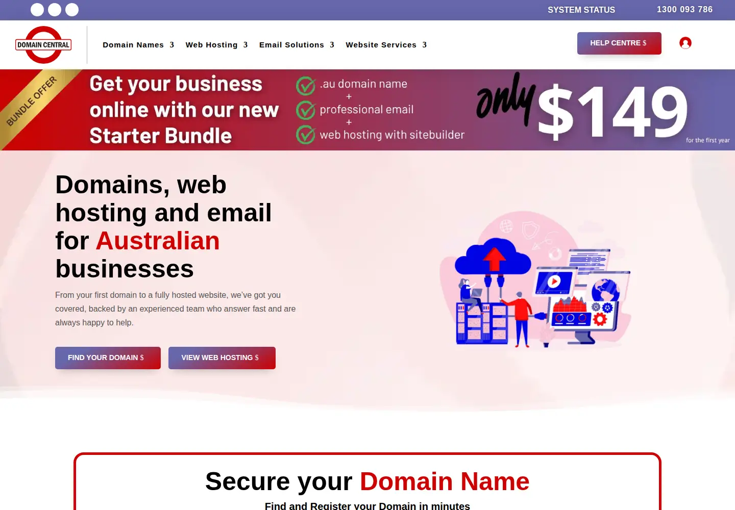 Screenshot of domaincentral.com.au
