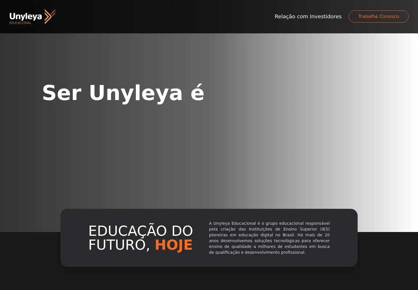 Captured homepage of unyleya.com.br in the current scan
