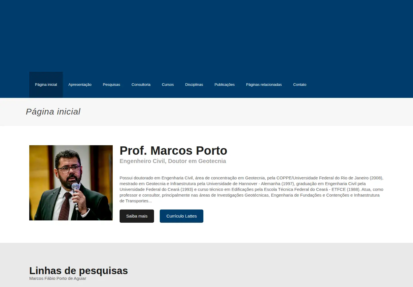 Captured homepage of marcosporto.eng.br in the current scan