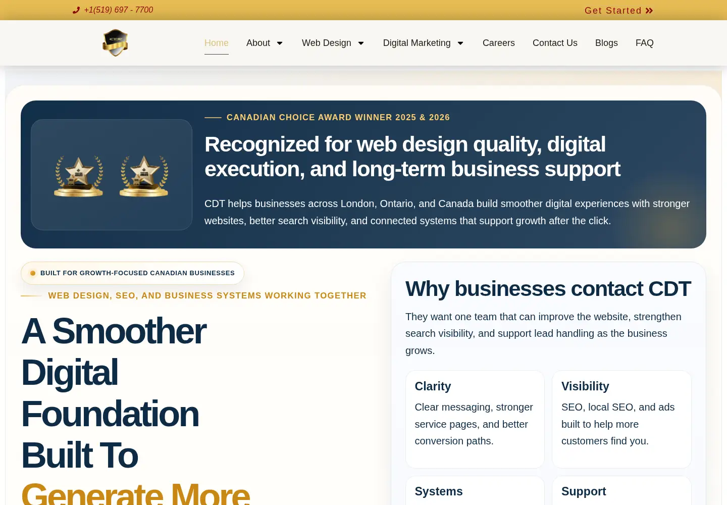 Captured homepage of cdtechnology.ca in the current scan