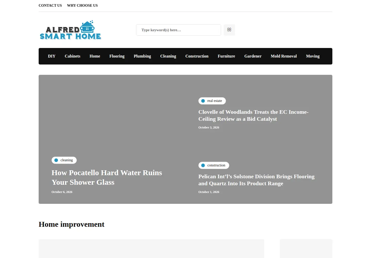 Captured homepage of alfredsmarthome.com in the current scan