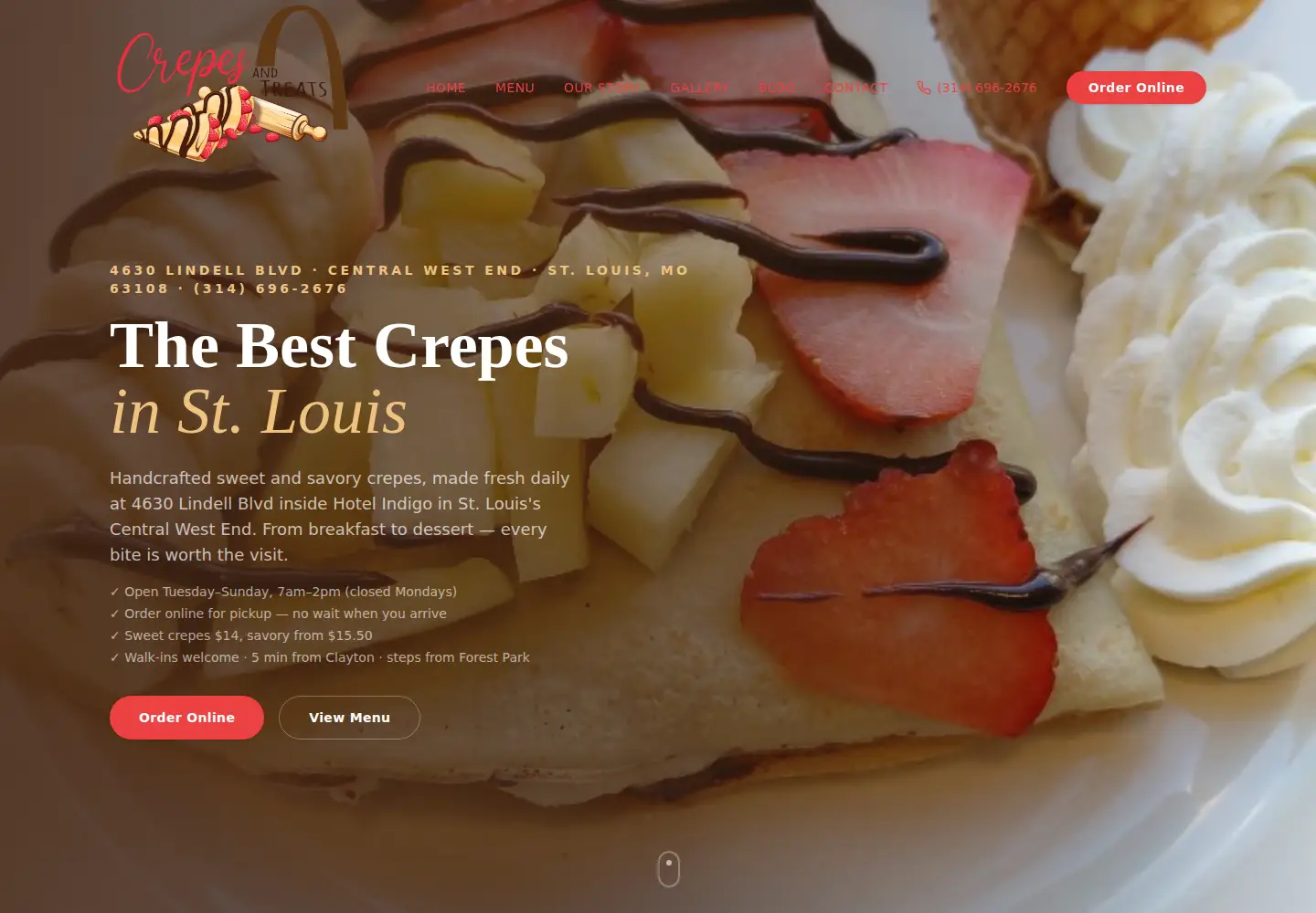 Screenshot of crepesntreats.com