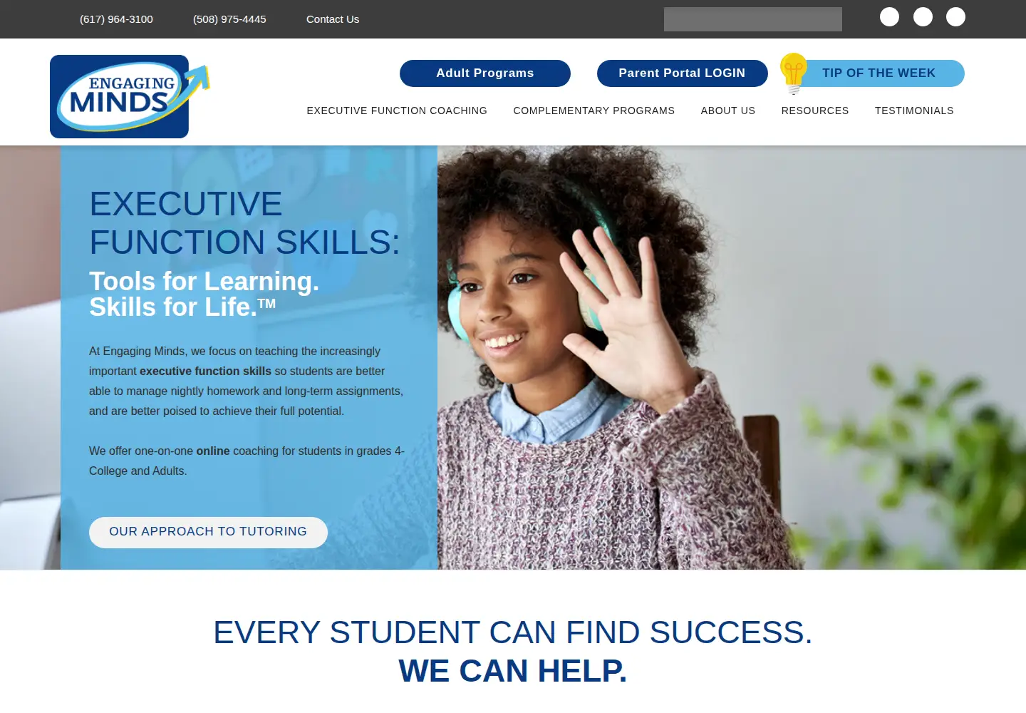 Screenshot of engagingmindsonline.com