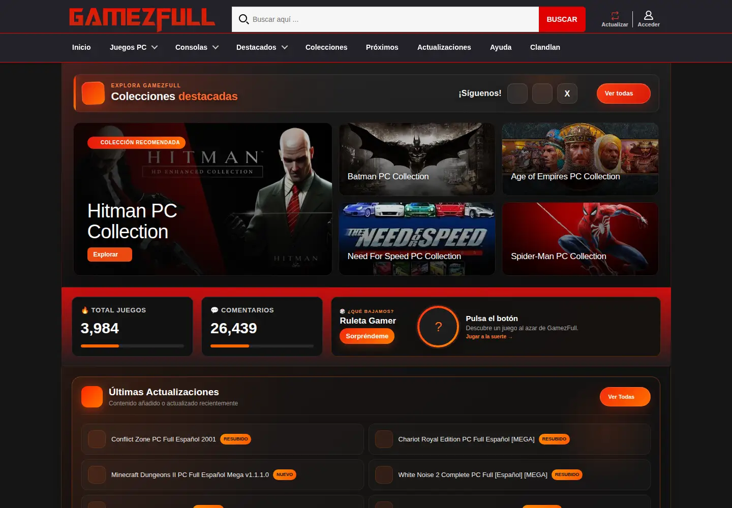 Captured homepage of gamezfull.com in the current scan