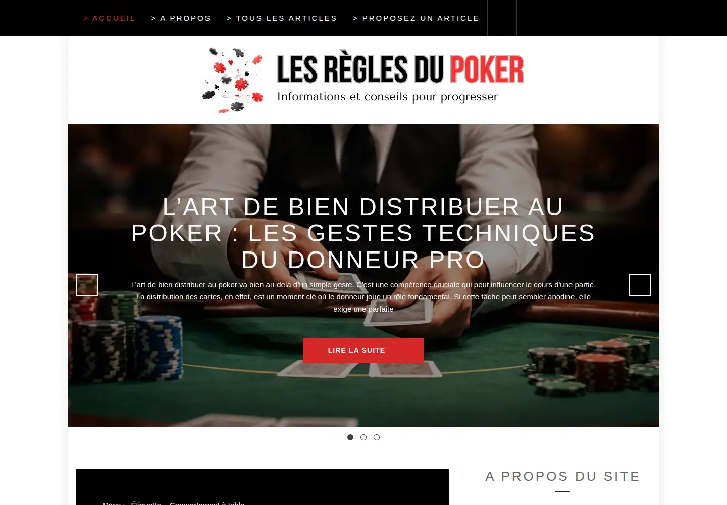 Screenshot of lesreglesdupoker.com