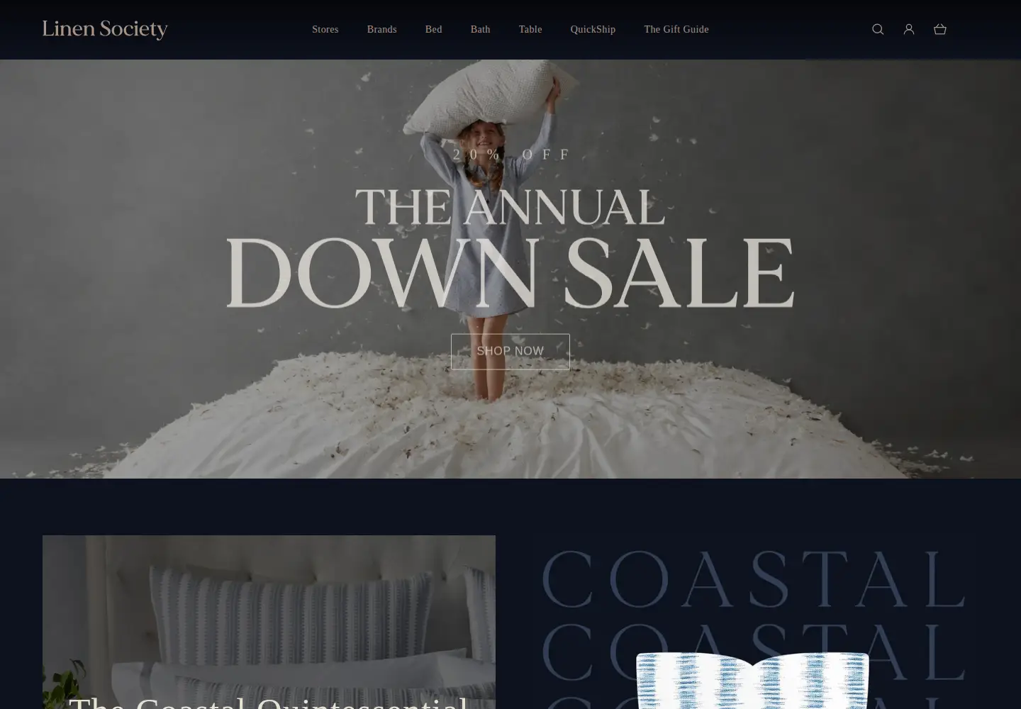 Screenshot of linensociety.com