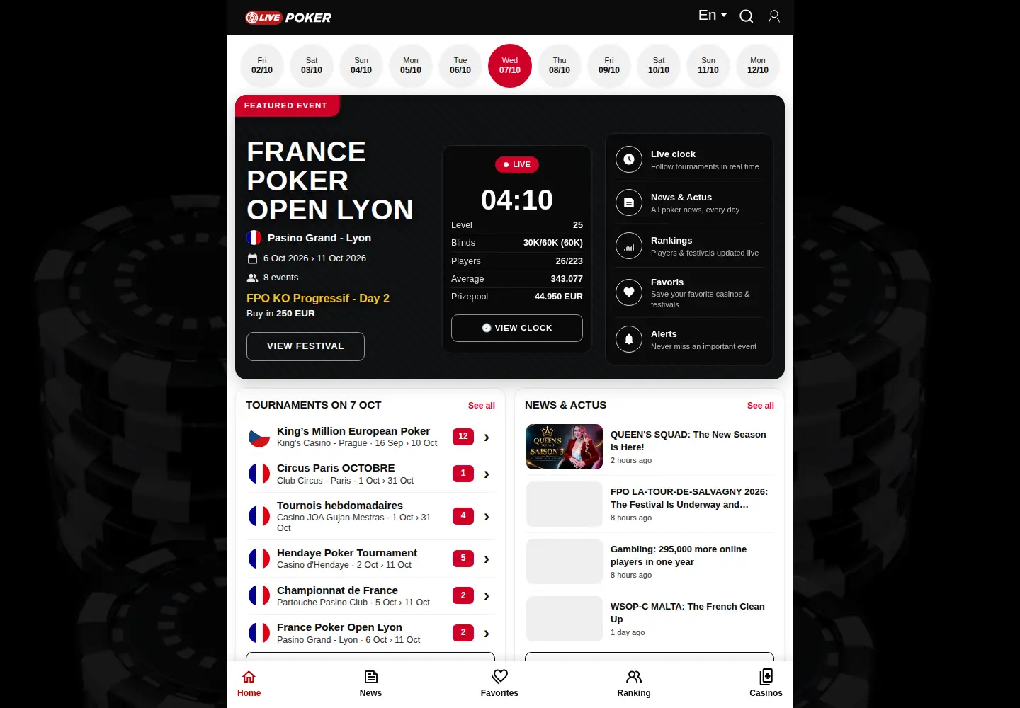 Screenshot of live-poker.com
