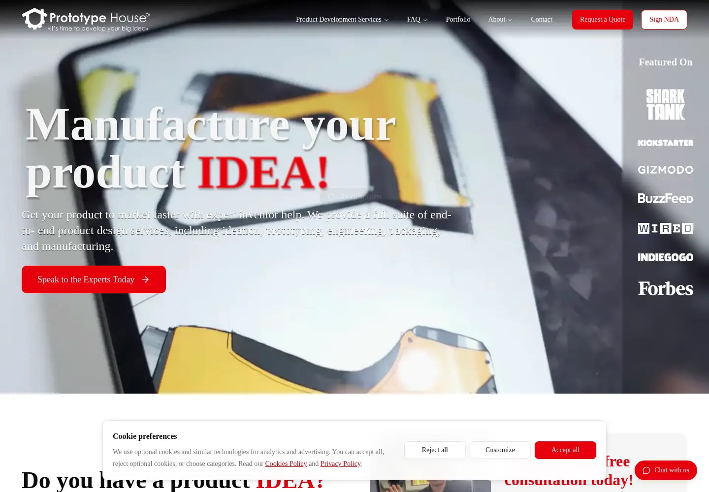 Screenshot of prototypehouse.com