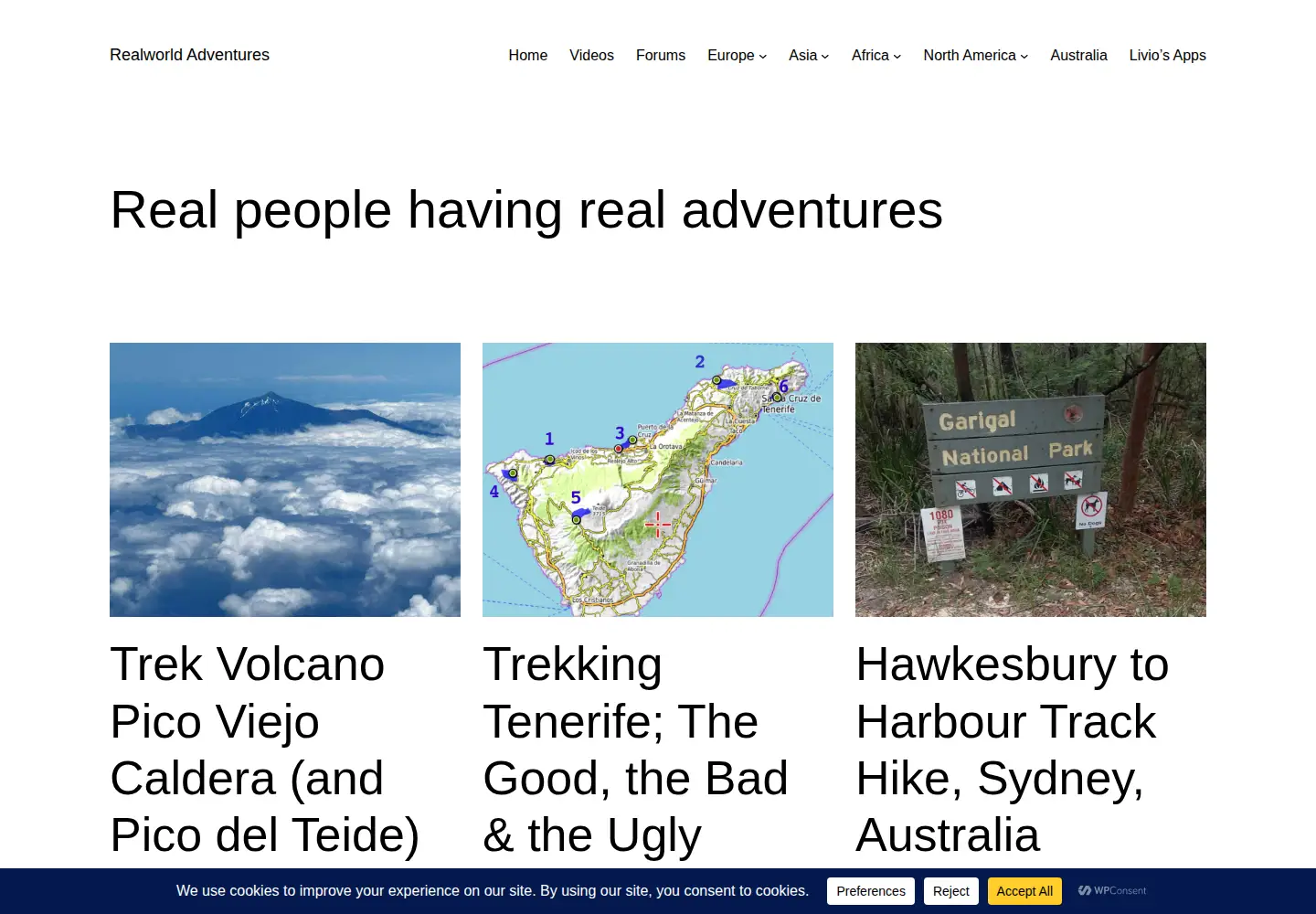 Screenshot of realworldadventures.com