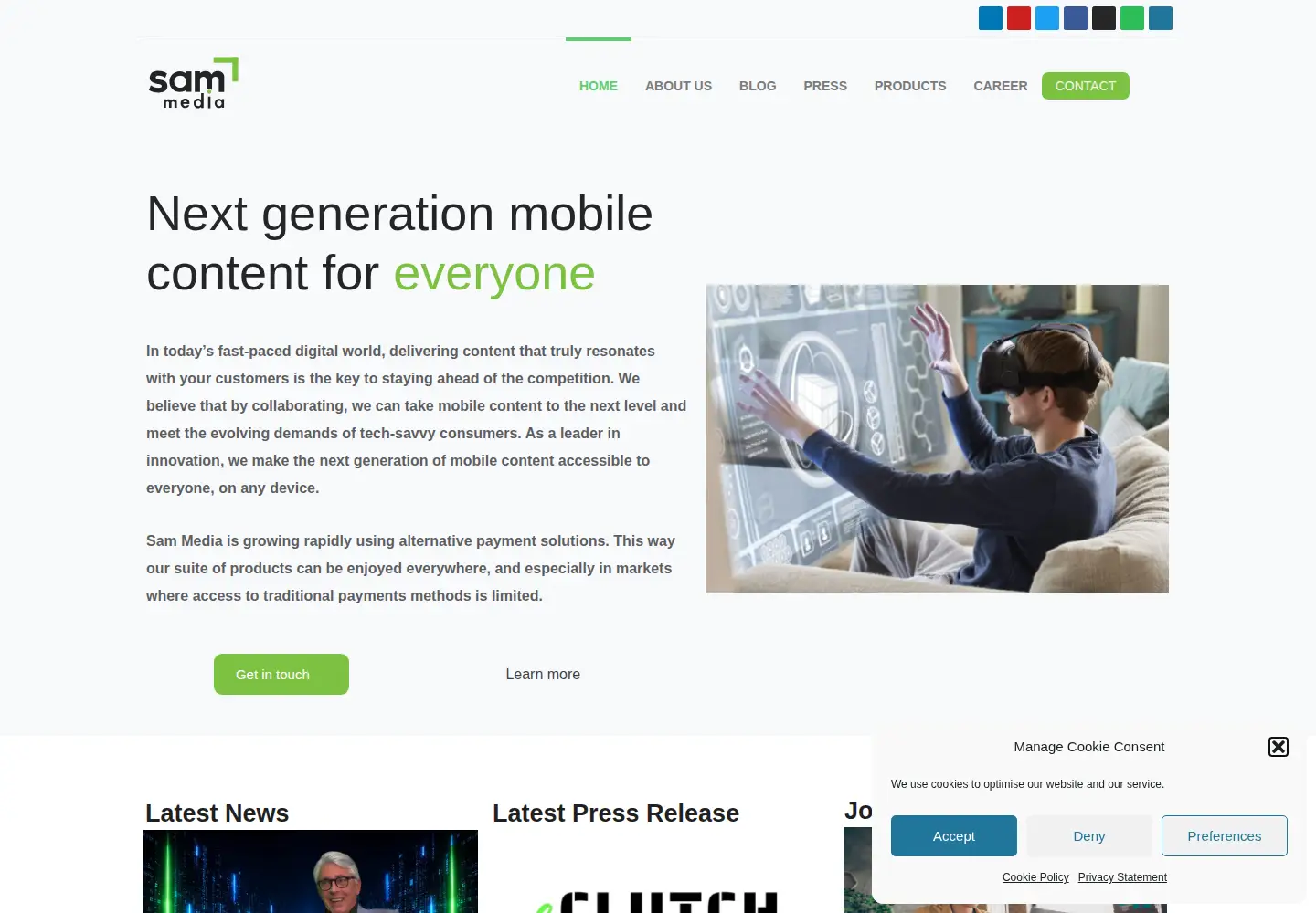 Screenshot of sam-media.com