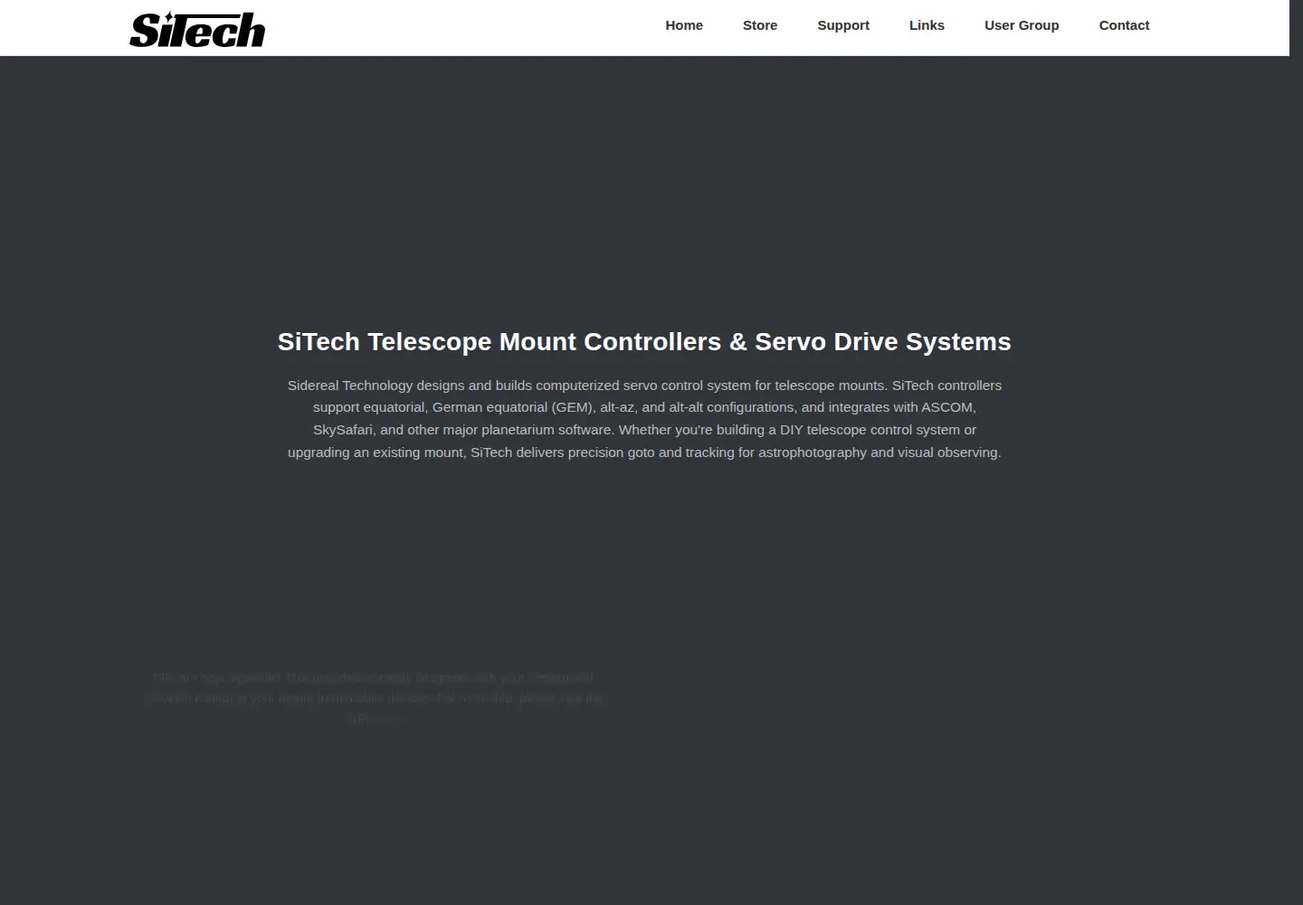 Captured homepage of siderealtechnology.com in the current scan
