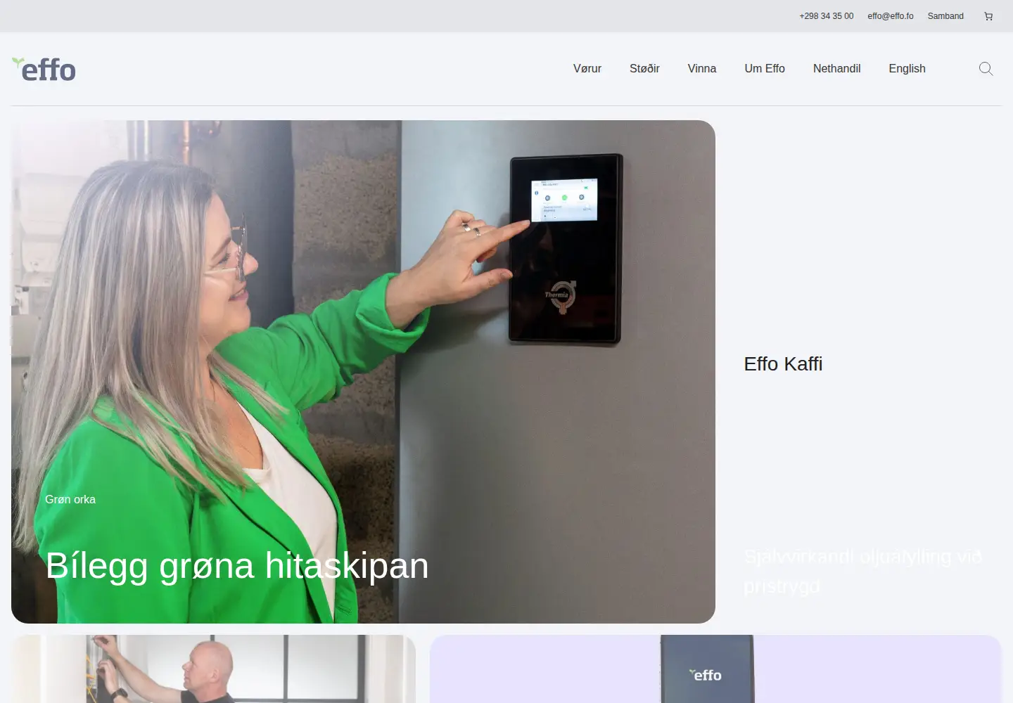 Captured homepage of effo.fo in the current scan