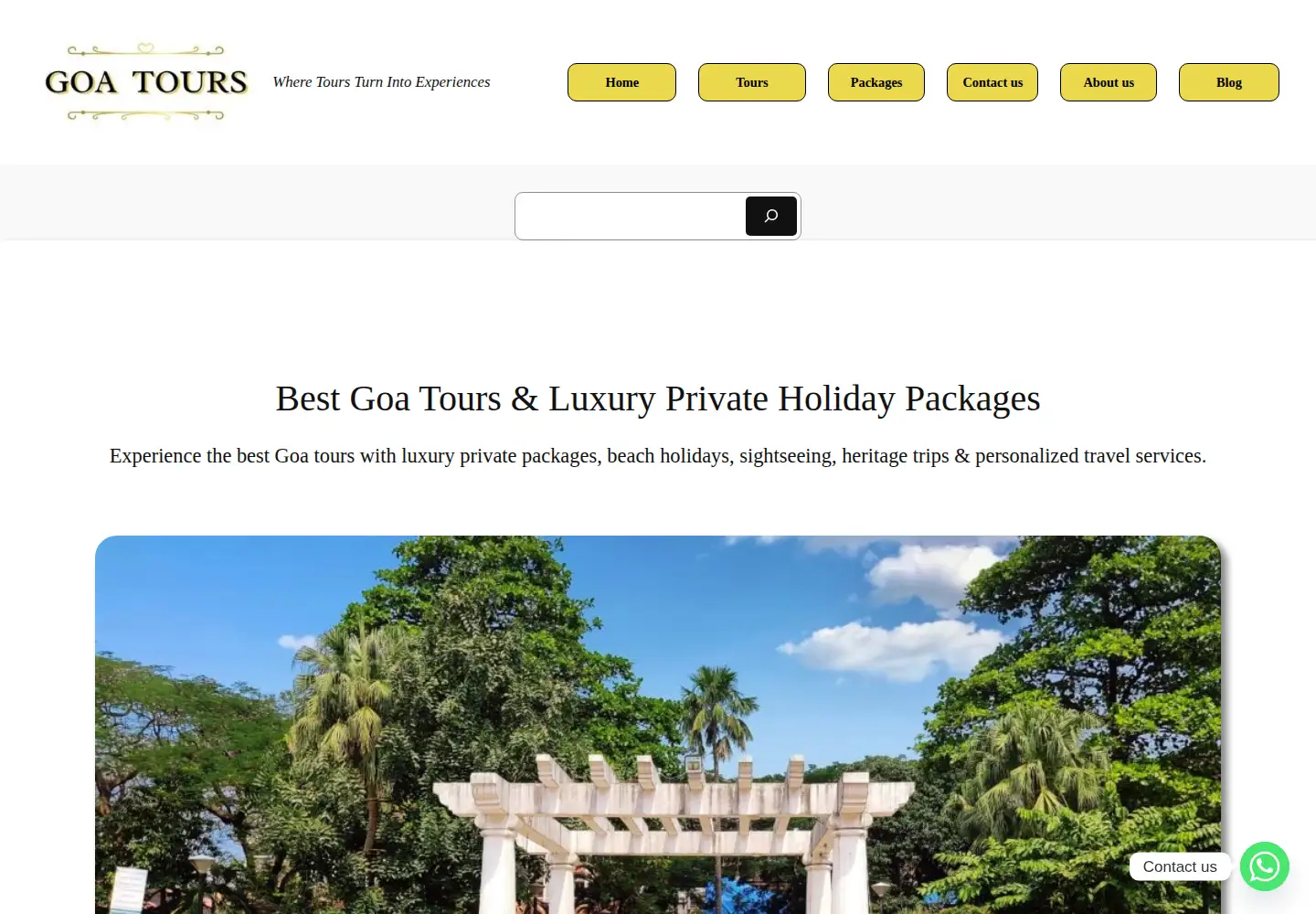 Captured homepage of goatours.co.in in the current scan