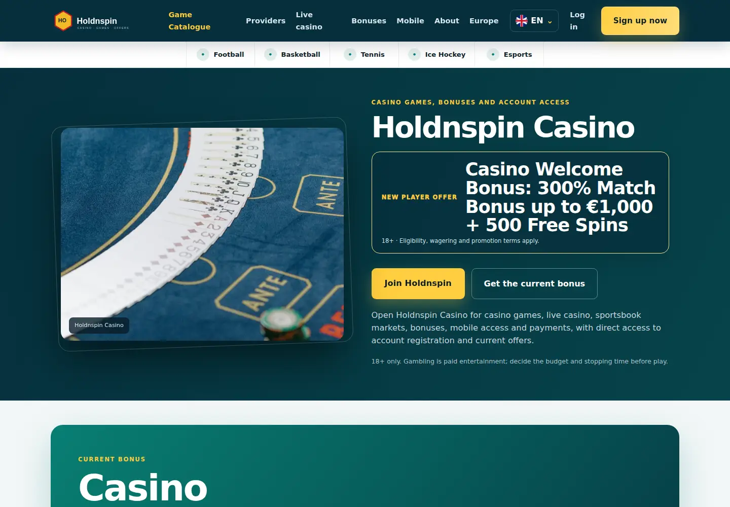 Screenshot of holdnspin.eu