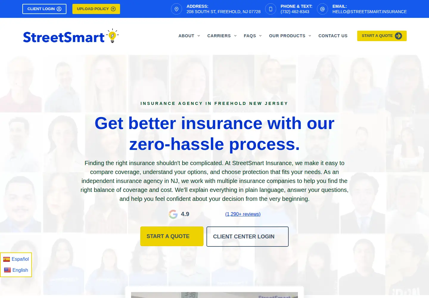 Screenshot of streetsmart.insurance