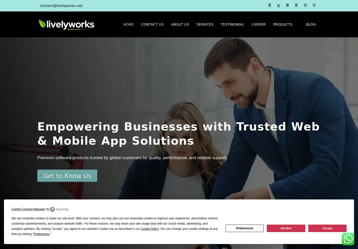 Captured homepage of livelyworks.net in the current scan