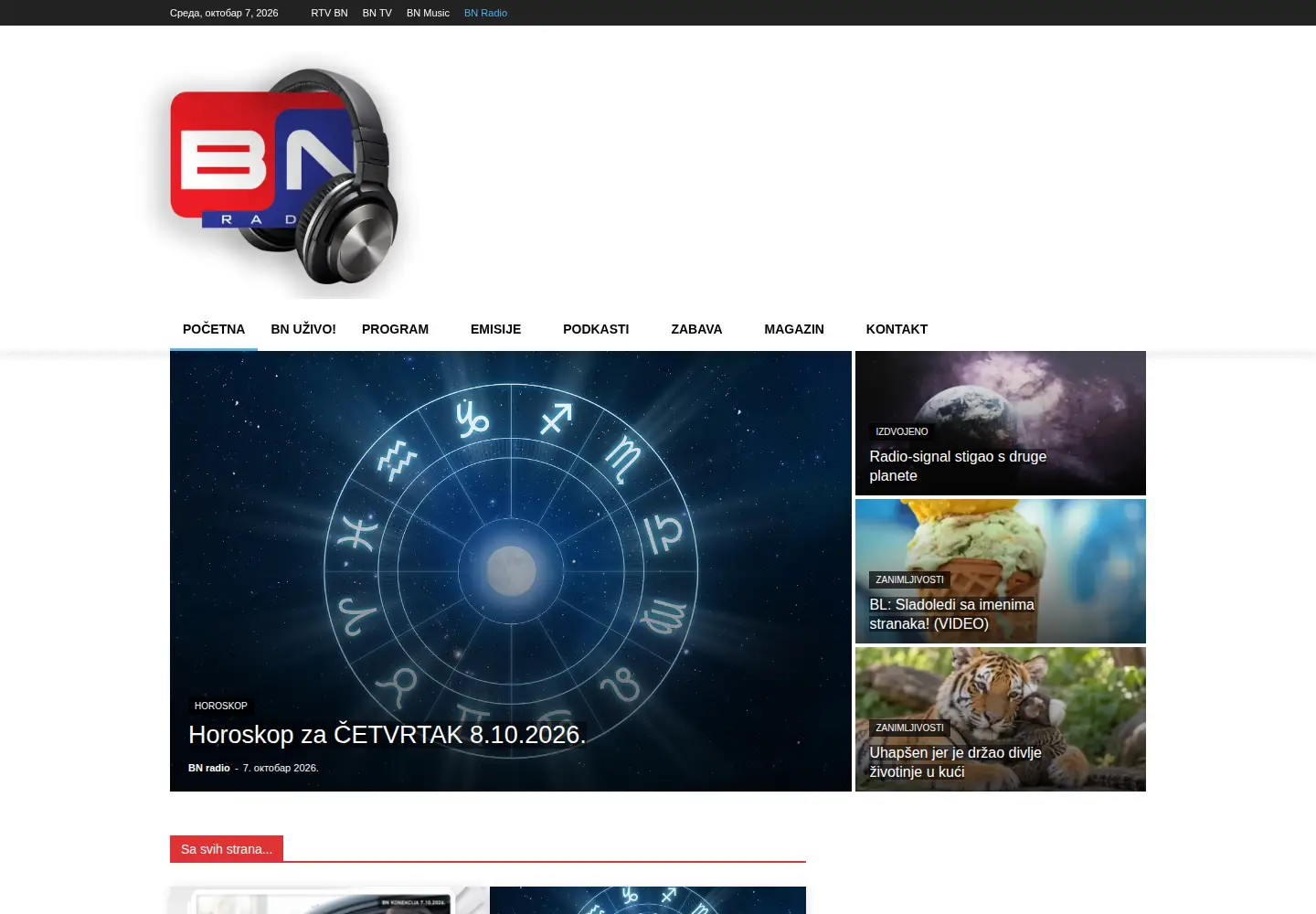 Captured homepage of radiobn.net in the current scan
