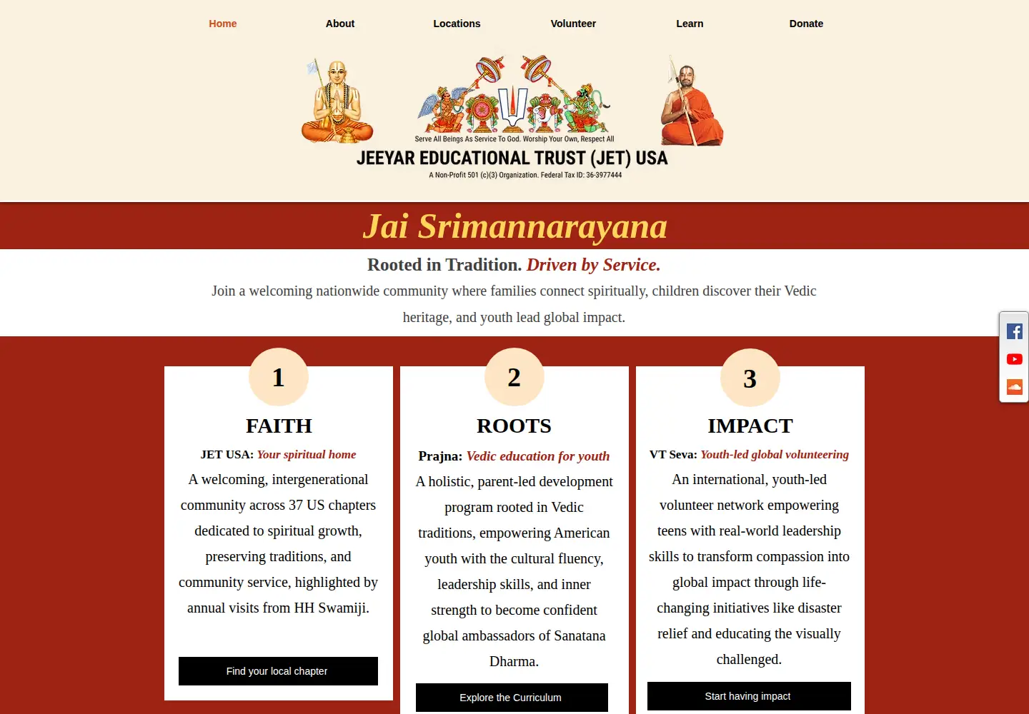 Captured homepage of jetusa.org in the current scan