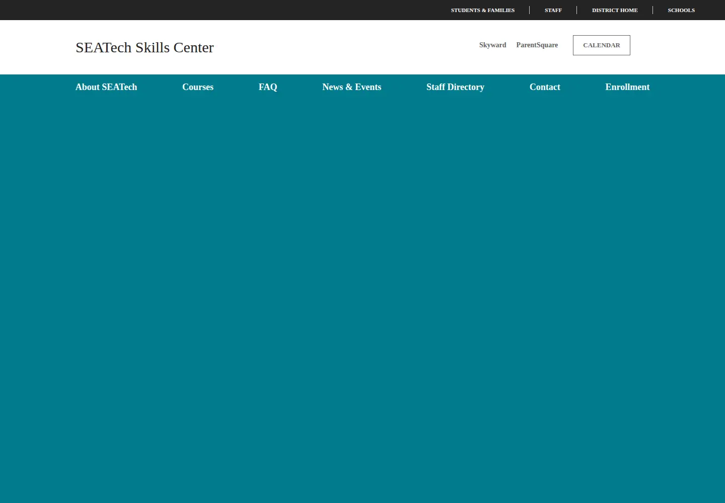 Captured homepage of myseatech.org in the current scan