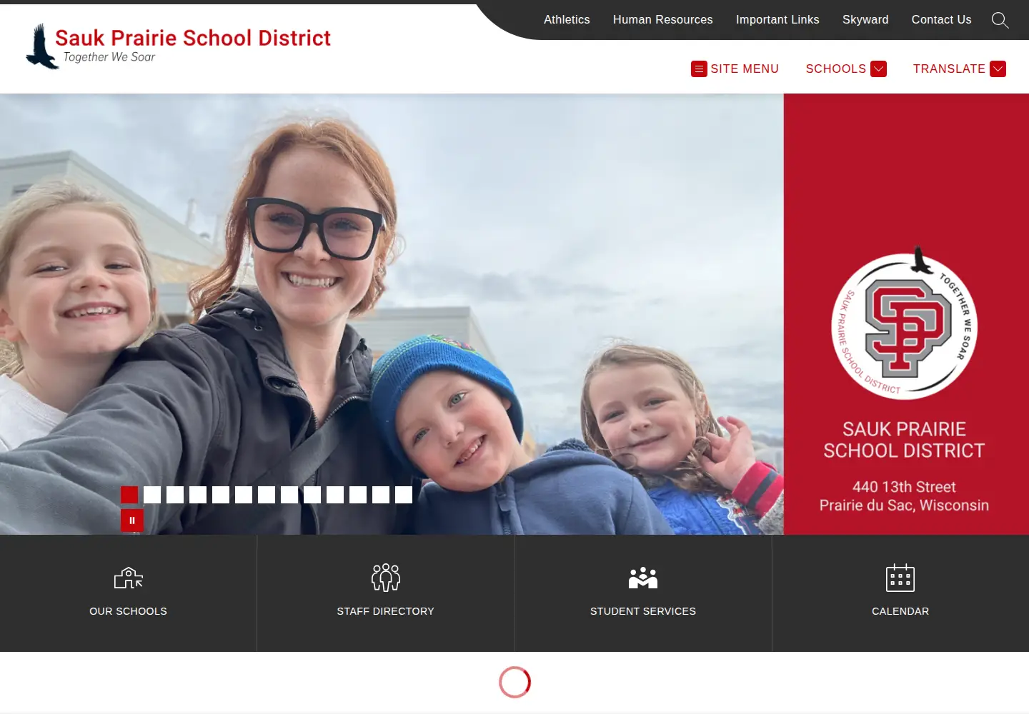 Screenshot of saukprairieschools.org