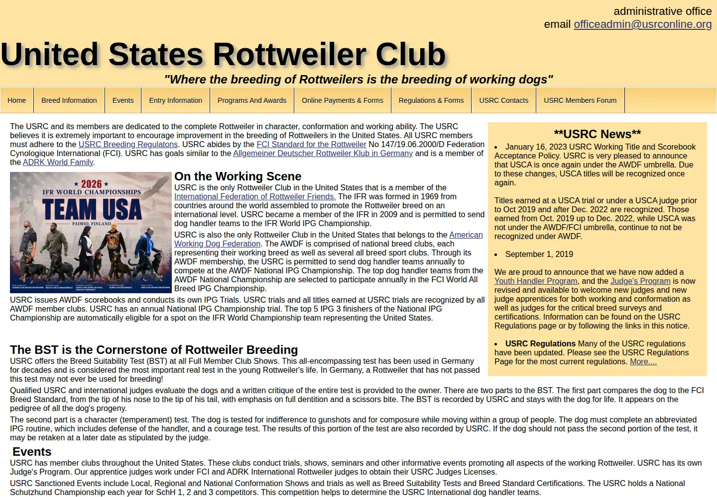 Screenshot of usrconline.org