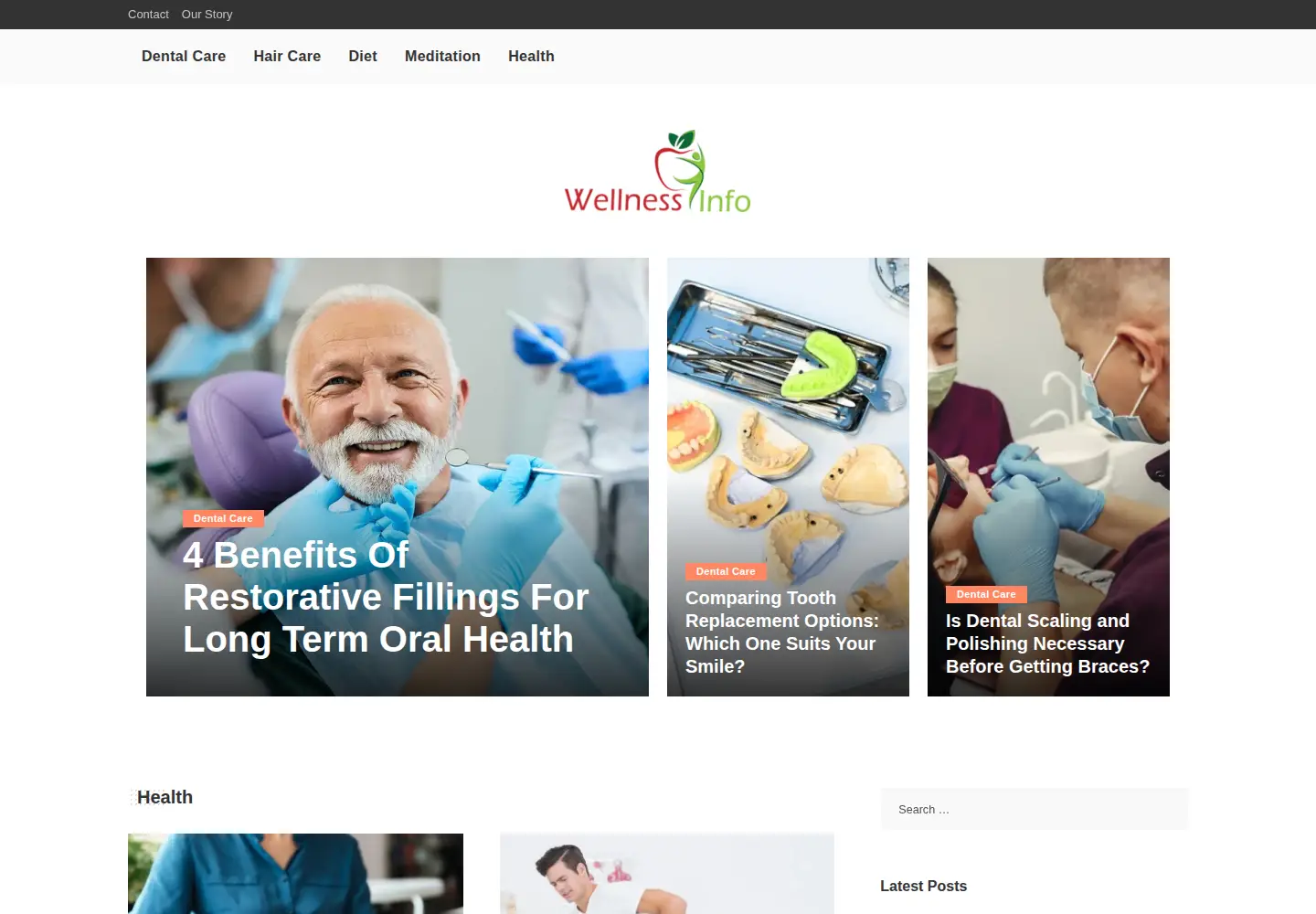 Captured homepage of wellness-info.org in the current scan