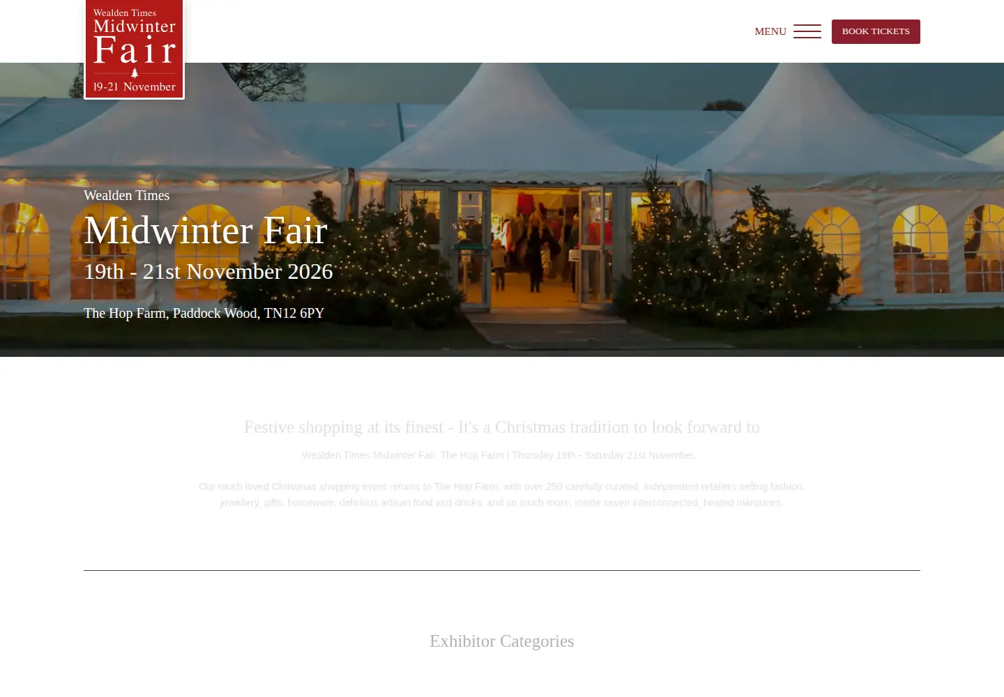 Captured homepage of wealdentimes-fair.co.uk in the current scan